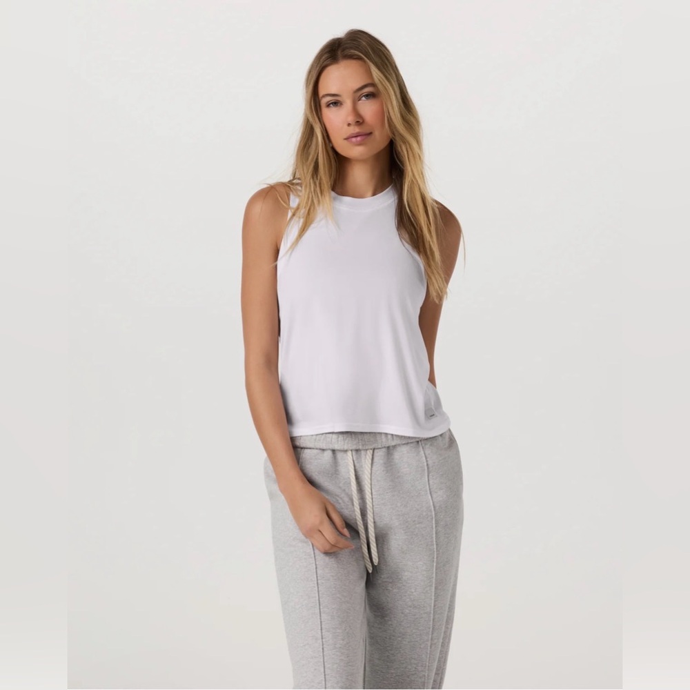 Vuori Sleeveless High-Neck White Tank